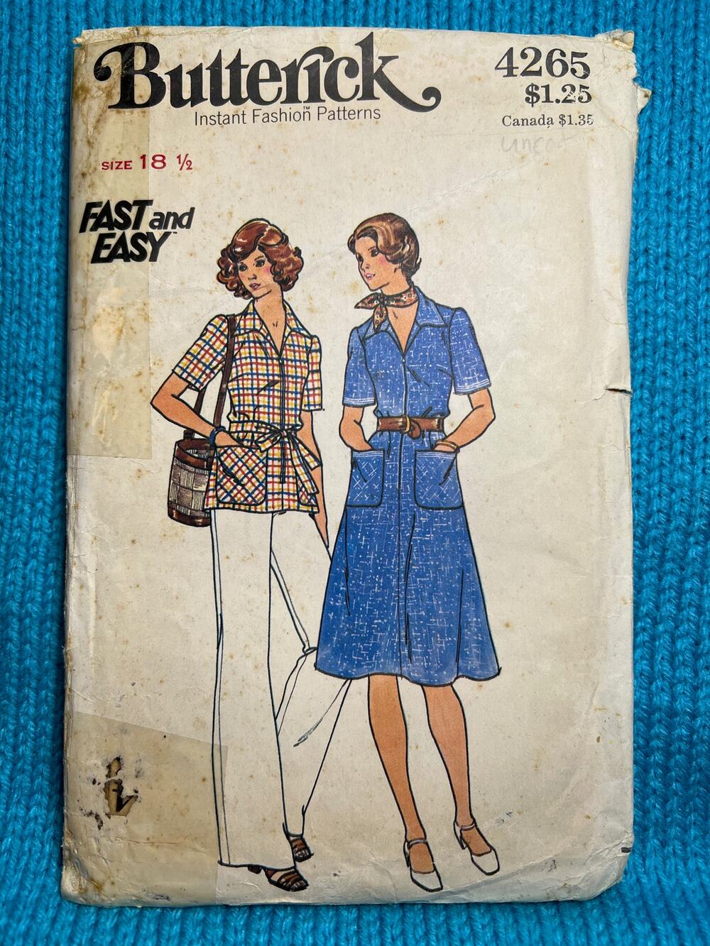 Butterick 4265 shirt dress top pattern
